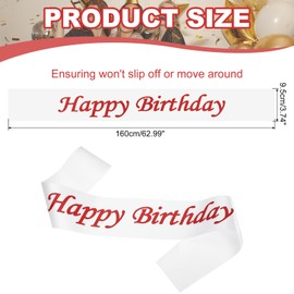 PATIKIL Birthday Girls Sash, Birthday Sash for Women Satin Queen Princess Sash Party Decorations for Party Gifts Favors, White