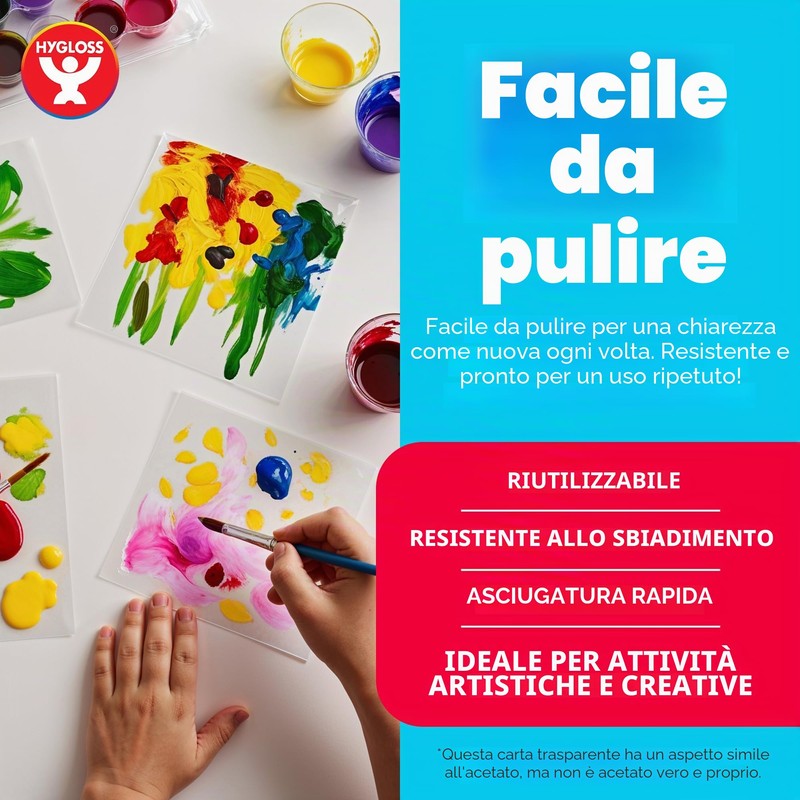 Hygloss Fogli di acetato per artigianato, pellicola trasparente per proiettori,