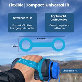 BottleBand - Life's a Beach - One Size Fits All - Water Bottle Handle, Holder, Carrier, Grip, Strap, Band, Handheld, Drop Protection, Anti Slip for Running, Hiking, Walking, Carrying, or Jogging