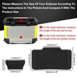 Motorcycle Top Case Passenger Backrest, PSLER Universal Motorcycle Back Cushion Top Box Trunk Cushion Tail Box Case Cushion Passenger Backrest Back Pad Trunk Sticker Decal Backrest