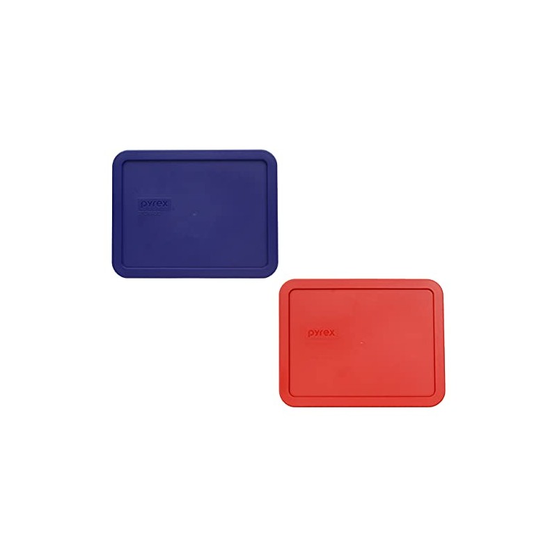 Pyrex 7211-PC 6-Cup (1) Navy Blue and (1) Poppy Red