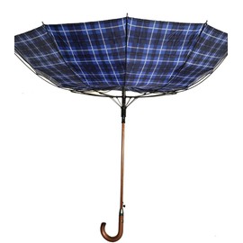 SUSINO 1224 High Quality Umbrella with Automatic Stormproof Checked 12-Piece Diameter 117 mm, blue