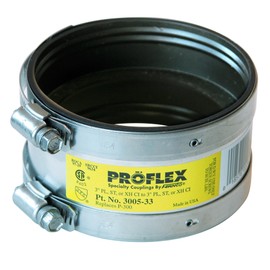 Fernco ProFlex P3005-33 3" Shielded Above Ground Pipe Coupling for Plastic, Steel or Extra-Heavy Cast Iron Plumbing Connections