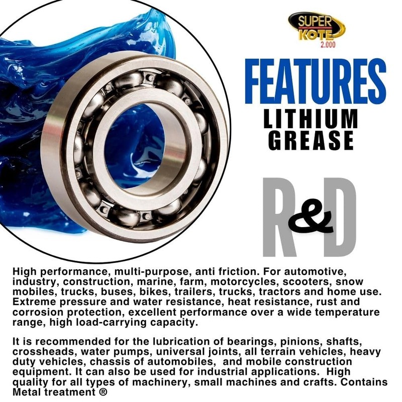 Lithium Grease Superkote 2000/2 Pack Cartridge/NLGI 2 / Multipurpose/Lubricant/Extreme Pressure/High