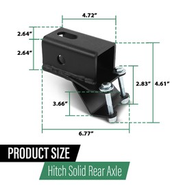 LQI Rear 2" Receiver Hitch Compatible with Foreman TRX450 TRX500 TRX520 2020-2024,Fit Rancher TRX350 TRX400 TRX420 2000-2024, Fit Rubicon TRX500 2001-2014 with Solid Rear Axle