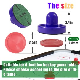 JS&YY Air Hockey Pucks and Paddles,Set 4 Pushers and 4 Pucks,Air Hockey Accessories,Suitable for Hockey Tables Over 4 feet