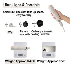 Mustarpicking UPF 50+ 100% UV Blocking Sun Umbrella, Compact Ultralight 220g, One-Touch Auto Open/Close, Wind & Water Resistant, Portable, Gift Box (30D-Pink)