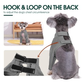 Kuoser Dog Surgery Recovery Suit for Front Legs, Adjustable Dog Leg Brace Dog Elbow Protector for Post-Surgery Dog Leg Wound Protector Dog Recovery Sleeve to Stop Licking (Gray, Large)