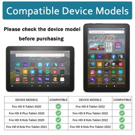 Fire HD 8 & HD 8 Plus Tablet Hülle(12 Gen, 2022), Nicht für TCL, Sonlaryin Dreifach Faltbarer Vorderseite aus Leder und TPU Rückseite für Fire HD 8 Kids Pro Tablet, Auto Schlaf/Aufwach, Navy Blue