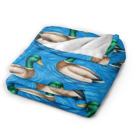 Mallard - Manta de pato salvaje, de caza de patos silvestres, suave, cálida, acogedora, de forro polar, manta de franela de animales de cazador, regalos para niñas, mujeres, niños y adultos, 40 x 50