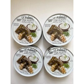 Trader Joe's 4 Cans of Trader Joe’s  DOLMAS GRAPE VINE LEAVES STUFFED WITH RICE Dolmathes
