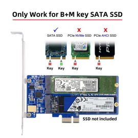 chenyang M.2 SSD zu PCI-E X1 Adapter 2 SATA SSD zu PCIe 3.0/4.0 Erweiterungskartenadapter JMB582 Chipsatz mit 12cm PCI-E Halterung