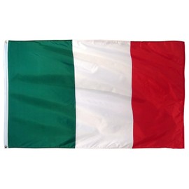 AES 12"x18" Country of Italy Italian Boat Car Flag Indoor/Outdoor Grommets Premium Vivid Color and UV Fade Best Garden Outdor Resistant Canvas Header and Polyester Material Flag