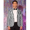Lars Amadeus Black Striped Blazers for Men's One Button Business