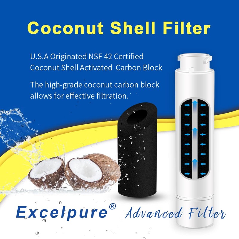 EXCELPURE RWF5800A Refrigerator Water Filter Replacement For Frigidaire EPTWFU01, EWF02,