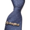 RunootPR 2-piece Set Men's Music Note Tie Clip, Silver Black