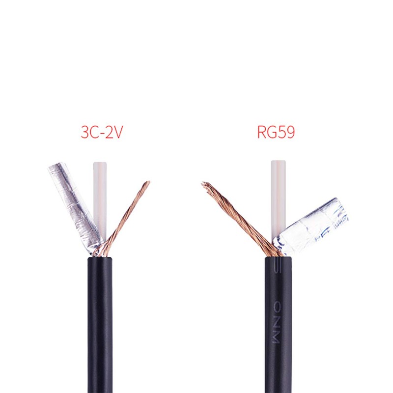 Tan QY BNC RG-59/U Cable 6Ft- BNC Male to Male
