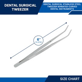 Stainless Steel Tweezers, with Curved Serrated Tip Multipurpose Tweezers Sewing Machine Tweezers Forceps for Craft Repairing (10)