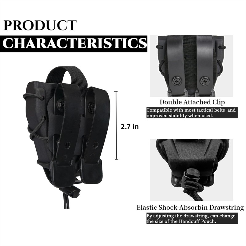 Handcuff Holster, Handcuff Case, Open Top Cuff Pouch for Duty