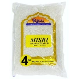 Rani Misri (India Sugar Crystals) 64oz (4lbs) 1.81kg ~ All Natural | Gluten Friendly | No Colors | Vegan | Indian Origin