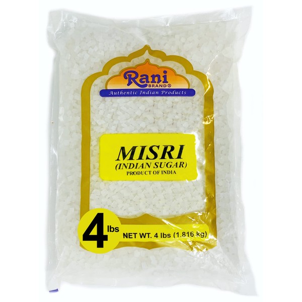Rani Misri (India Sugar Crystals) 64oz (4lbs) 1.81kg ~ All Natural | Gluten Friendly | No Colors | Vegan | Indian Origin