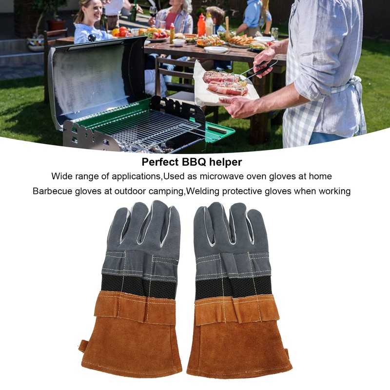 1 Pair Heat Resistant Gloves Separate Fingers Hot Proof Mitts