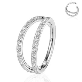 HENYQANN Piercing Ring Septum Piercing Conch Piercing Nose Ring Piercing Daith Helix Piercing Cartilage Earring Belly Tragus Piercing Gold Silver 16/18G 8/10 mm, Stainless Steel