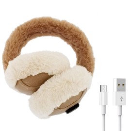 Aroma Season Electric Heated Earmuffs, Cold Protection, Heated Ear Warmers for Winter, Ear Cover, Foldable, Ear Cover for Cold Weather, Ear Muffs, Braun