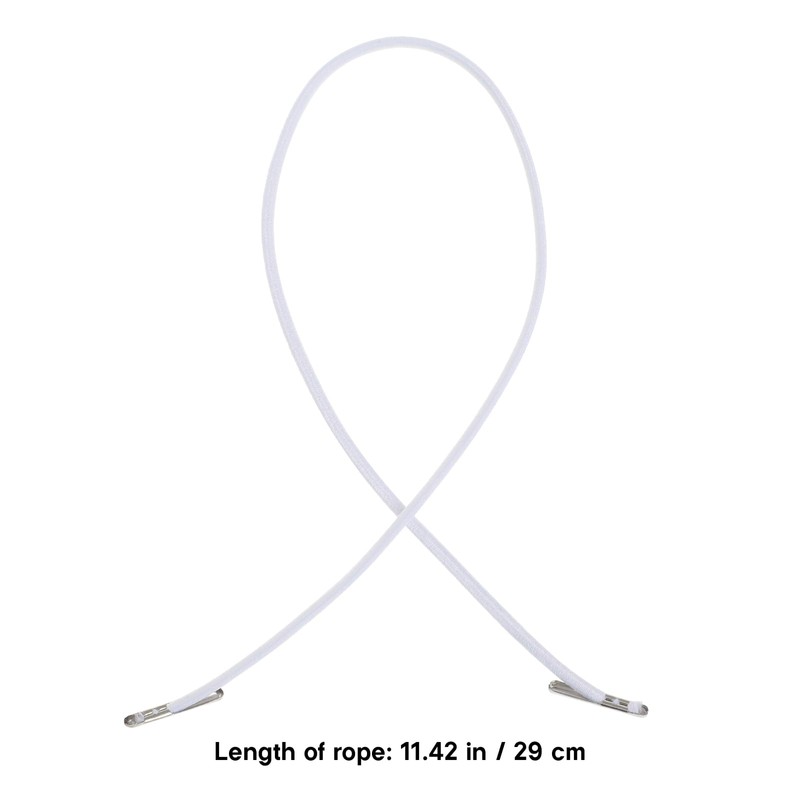 Tofficu 50PCS Elastic Barbed Cords with Metal Barbs, White Elastic