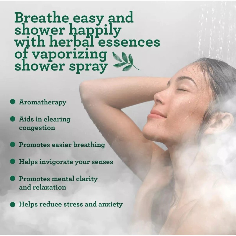 GuruNanda Breathe Vaporizing Shower Spray, Natural Spa Mist Eucalyptus 2