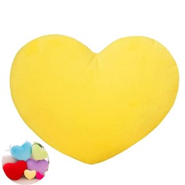 Huilimei Plush Pillow Heart Shape 40 cm Cute Floor Cushion Home Decorative Throw Pillow Cushion Valentine's Day Gift for Friends (1, yellow, 40 cm)