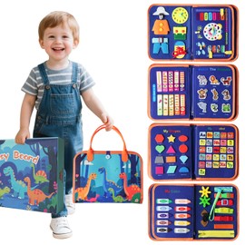 KAWITLO Busy Board-Montessori Toys for Toddlers,Sensory Toys for Girls,Learning Education Travel Toys for Toddlers,Activity Board Busy Book for Kids Birthday Gift (Blue)