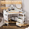 Espelism Corner Vanity Desk with Charging Station, 49.6" Makeup Table