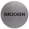 Durable Picto 490061 Door Sign "Drücken" (Push) Round 65 mm