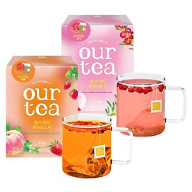 아워티 쟈뎅 딸기 피치 루이보스 티 18.7g 8p + 핑크 리치 캐모마일 티 22g 8p Our Tea Garden Strawberry Peach Rooibos Tea 18.7g 8p + Pink Lychee Chamomile Tea 22g 8p
