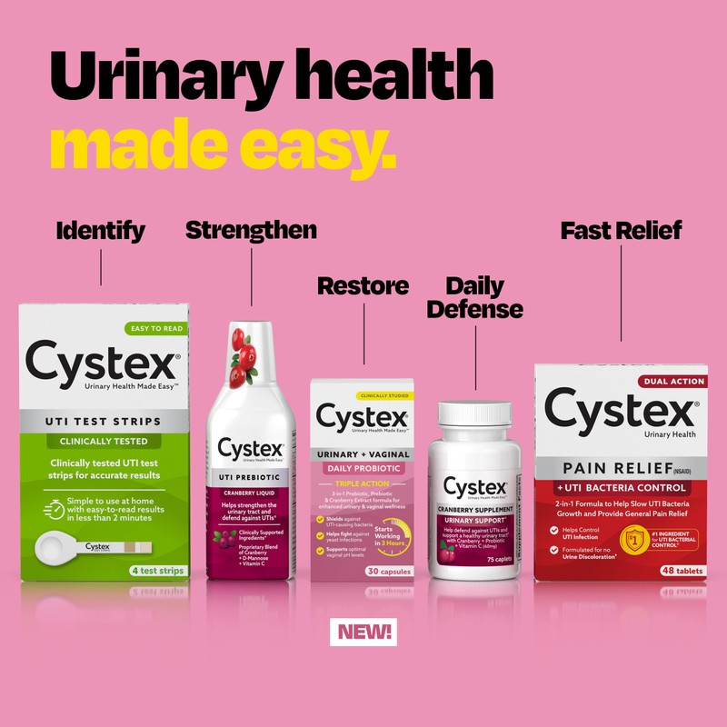 Cystex 3-in-1 Urinary Tract Probiotic for Women - Fast-Acting UTI