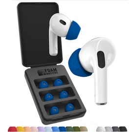 Foam Masters Ultra-Premium Memory Foam Ear Tips for AirPods Pro 1st & 2nd Gen | 3 Pairs | Black Magic Ver 6.0 | Secure | Comfort | Better Noise Cancel | Replacement Buds – Blue, Medium