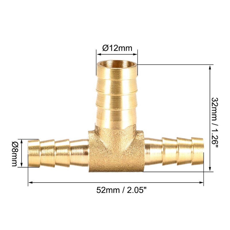 sourcing map 8 x 12 x 8 mm Hose ID