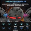 Casco Inteligente Con Auriculares Bluetooth Luz Advertencia