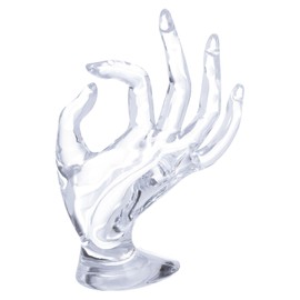 PATIKIL Hand Ring Holder, Hand Jewelry Holder Ring Display Stand Jewelry Display Heavy Base for Bracelet Holder Room Decorative, Clear
