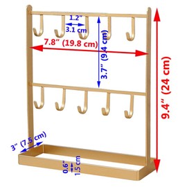 LXZ 1 PC Tabletop Hook Rack – Jewelry Stand Holder – Golden Hangers for Necklaces Keys Brace laces Ear Rings