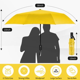 Seniny Windproof Travel Umbrella, Automatic Umbrellas for Rain, Portable & Compact Umbrella for Backpack, Strong UV Umbrella for Protection, Folding Small Umbrella for Car, Sun Umbrella for Walking