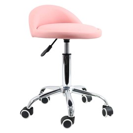 Massage Stool Adjustable Height Beauty Salon Nail Tattoo Salon Drafting Chair Rolling Medical SPA Swivel Stool (Pink)