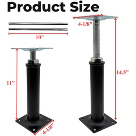YMDGGDCH 2 Pack Adjustable Jack Post Set, Metal Floor Support, 11-14.5 Inch Height Range, 10000 Lbs Load Capacity for Basement Joist Beam Brace