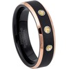 2-Tone Black & Rose Gold Tungsten Carbide Unisex Wedding Band