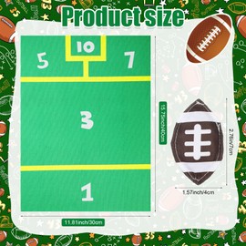 Gemscream Football Bean Bag Toss Set with Green Soccer Field Carpet and 8 Pcs Mini Bean Bags Cornhole Set for Holiday Backyard, Beach Camping Family Party Activities