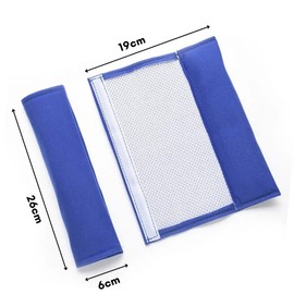 ONESAVE Car Seat Belt Pad Cover Kit, 2-Pack Soft Car Safety Car seatbelt comfort pads Seatbelt covers Seat belt pads for adults Seat belt pads for kids Car travel accessories (Blue Regular Seat Cover)