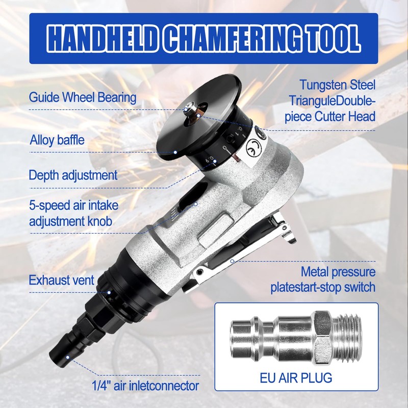 Mini Pneumatic Chamfering Machine, Handheld Chamfering Machine, Pneumatic Chamfering Tool