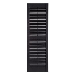 Perfect Shutters Premier Louver Exterior Decorative Shutter, 15" x 35", Black