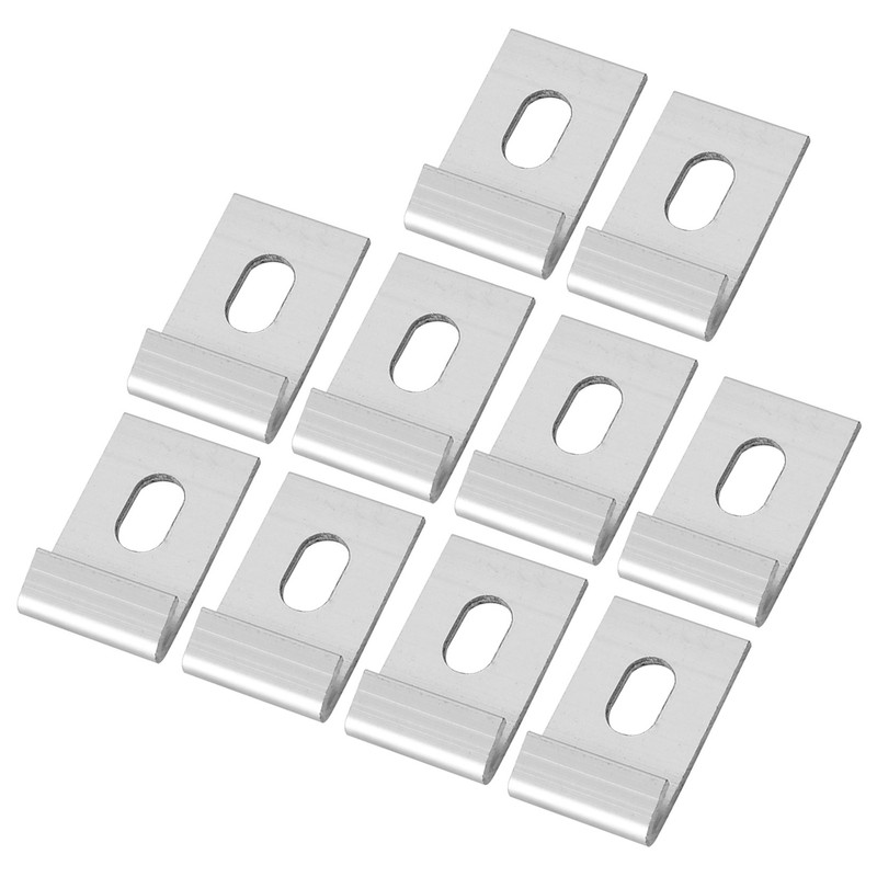 10Pcs Base Clips Hook Fixings Attaches Aluminium Greenhouses Fixture SetSilver
